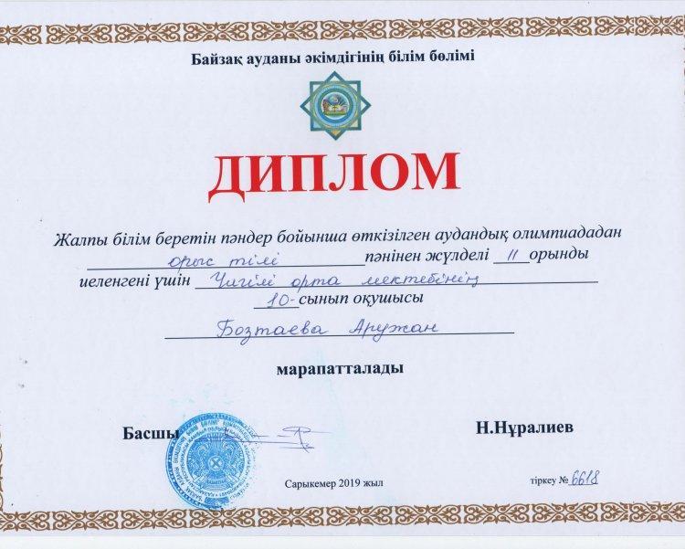 Аудандық олимпиада жүлдегерлері